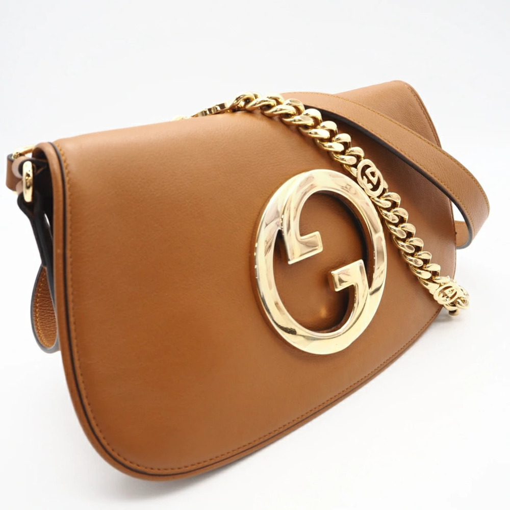 Gucci Blondie Shoulder Bag Caramel Tan Leather